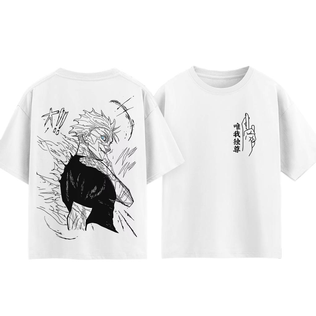 T-Shirt Jujutsu Kaisen Gojo Satoru, Outfit Estivo Unisex in Cotone Stile Y2K, Top alla Moda a Manica Corta per Fan di Anime, Streetwear
