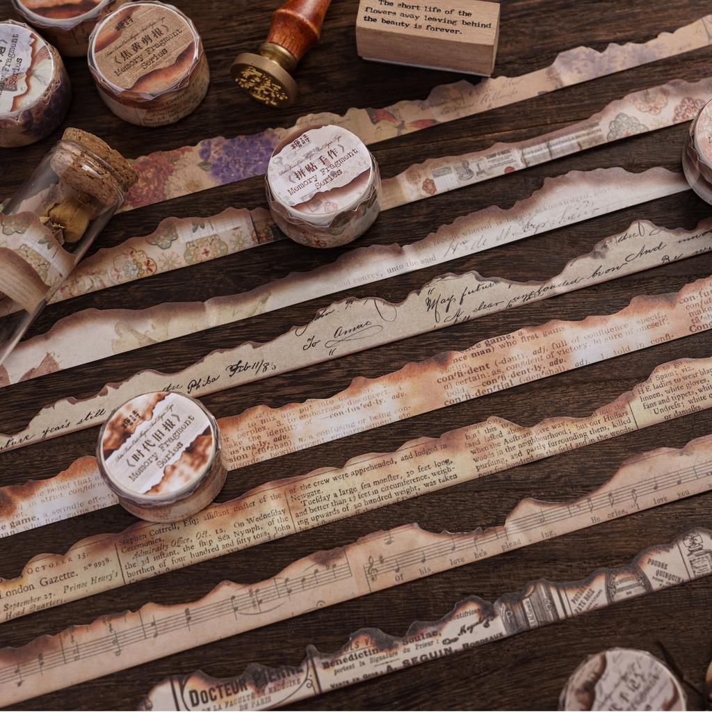 Journamm 20mm*2m Burning Washi Paper Tapes Decor Junk Journal DIY Scrapbooking Vintage Collage Materials Aesth Stationery Tapes