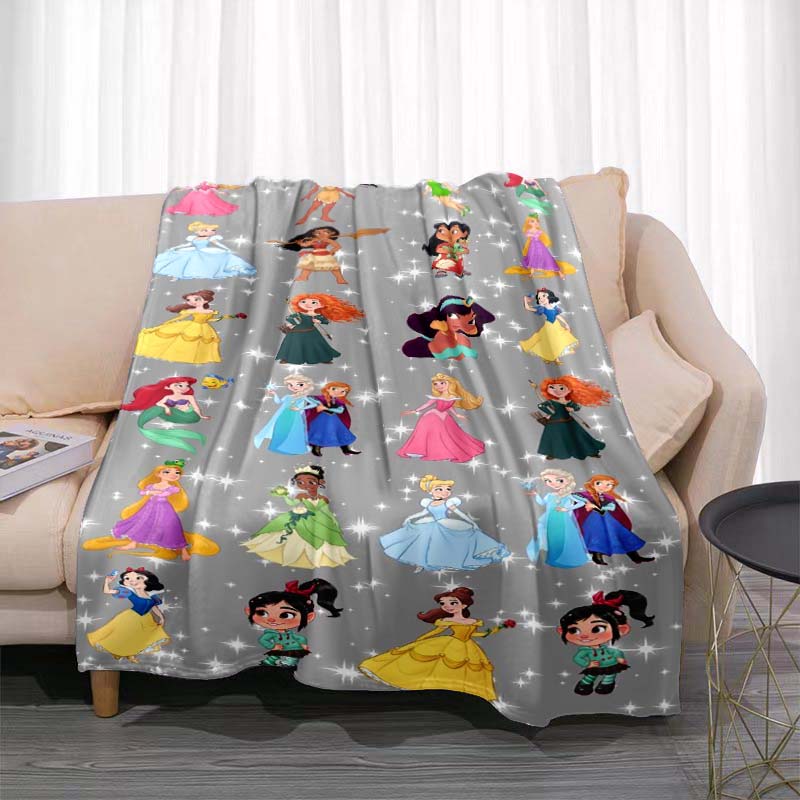 A Variety of Disney Princess Cartoon Blankets, Suitable for All Seasons, for Children and Adults, A Luxurious Gift Choice.