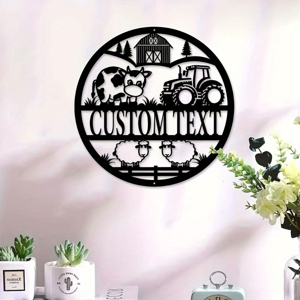 Custom Metal Sign Personalized Farmhouse Wall Art Family Name House Number Home Decor