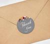 Darling Souvenir 45 Pcs Fuchsia Pink Round Floral Thank You Stickers DIY Envelope Seals-1.6
