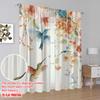 2pcs,2D Plane Printing Curtains&Window Treatment Hummingbird Harmony Polyester Woven (without Rod) Holiday for Home & Office