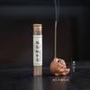 Lucky Purple Sand Mini Golden Toad Line Incense Burner, Indoor Insert Seat Zen Tea Table Desktop Aromatherapy Burner Ornament