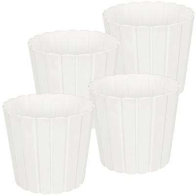 Plastic Flower Pot For Flowers And Herbs On The Balcony Or Terrace, White, 29 Cm, 4 Pcs.