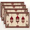 Ramadan Eid Mubarak Placemats Holiday Party Decor Lantern Printed Eid Al Fitr Dining Table Mats Place Mats Ramadan Decorations