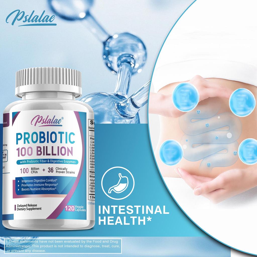 Probiotic 100 Billion - Gut Health, Relieve Gas and Bloating - with Prebiotic
