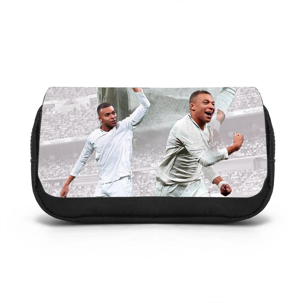 Borsa Organizer per Cancelleria di Grande Capacità M-Mbappe Astuccio a Doppio Strato Stella del Calcio Studenti Borsa per Penne
