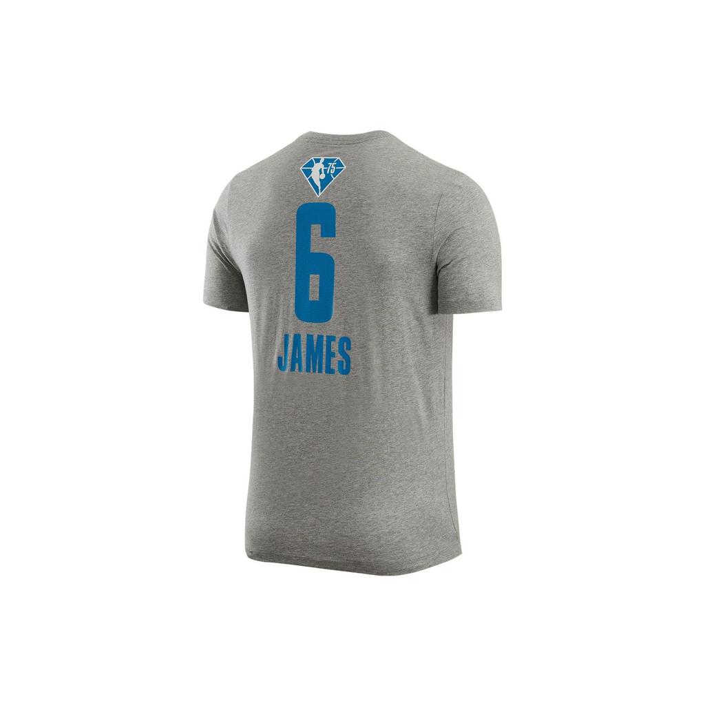 Nike James All-Star Letter Print Crew Neck Casual Loose Short Sleeve T-Shirt Men T-Shirt Gray NKAPSP22TE11946NBA