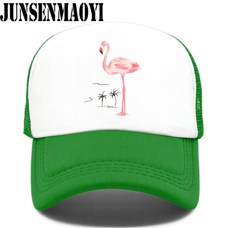 New Flamingo Cap Girls Women Hat Pink Rose Cap Cute Lovely Summer Caps Hat Hip Hop Mesh Baseball Caps Hat for Women Kids Kid