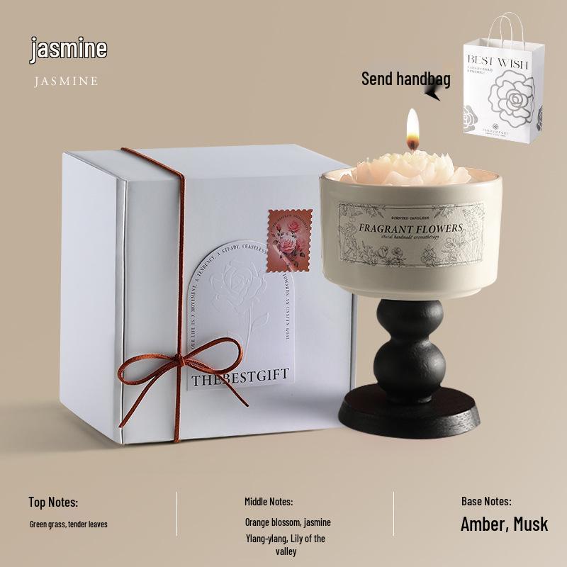Premium Camellia Scented Candle Gift Set - Soy Wax Wedding Decoration, Birthday & Party Favor.
