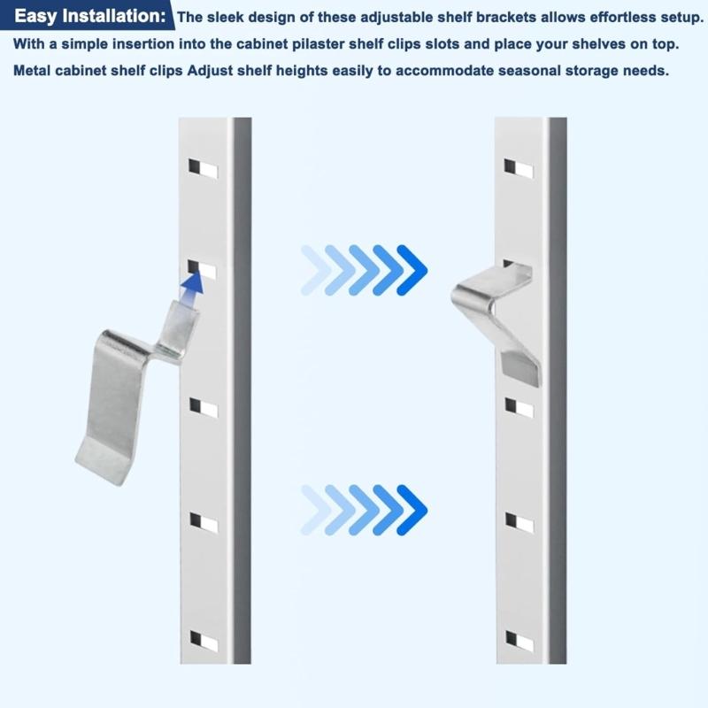 Heavy Duty Shelf Clip Set of 10 Steel Corrosion Resistant for Fixing Wobbly Shelves In Adjustable Racking Systems