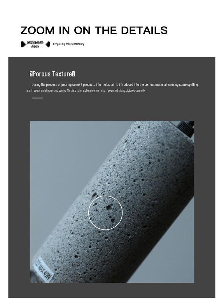 Retro Industrial Cement Pendant Light - American Country Style for Cafes, Bars, and Restaurants