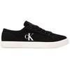 Calvin Klein Round Toe Lace-Up Logo Low Top Canvas Sneakers Women Sneakers Black White YW01762-0GM