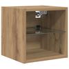 TV Wall Mounted Shelf Unit 6 pcs Artisan Oak Wood Based Material