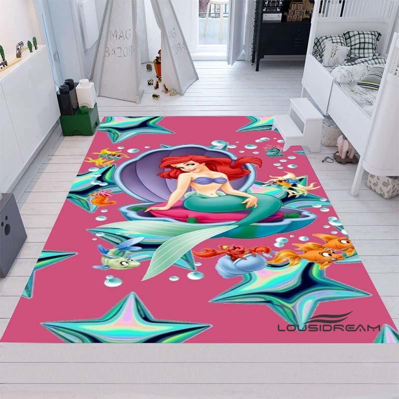 Cute Cartoon The Little Mermaid Ariel Princess Rug, Bedroom Playmat, Living Room Rug, Home Decor, Holiday Gift