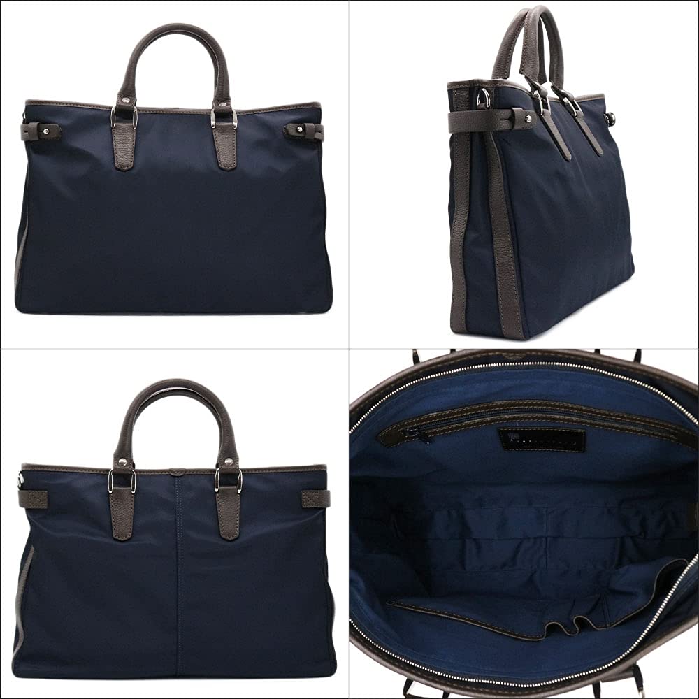 STEFANOMANO Time Limonta Nylon and Genuine Luxury Large Made in Italian Leather Business Commuter Shoulder Office [Limited Offer] 2-Way Briefcase,