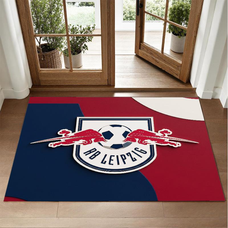 RB Leipzig Football Design Crystal Velvet Rug Soft Decorative Mat for Bedroom Entrance