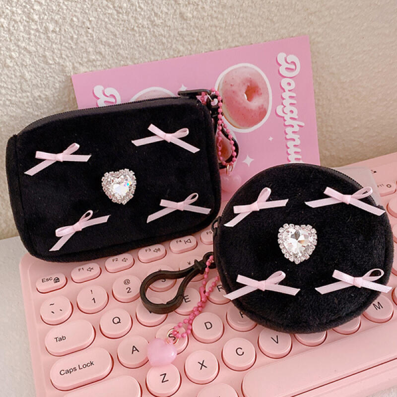 

Dorish Cubic Ribbon Mini Pouch Keychain Coin Purse Option 1
