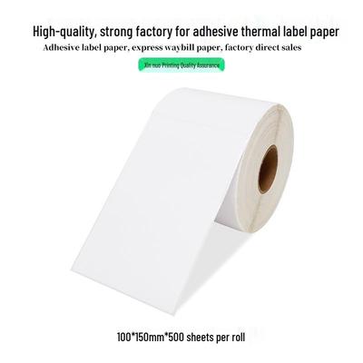 Papel de Etiqueta Térmica Adhesiva de Triple Protección 100x150mm para Impresión de Códigos de Barras E-Packet