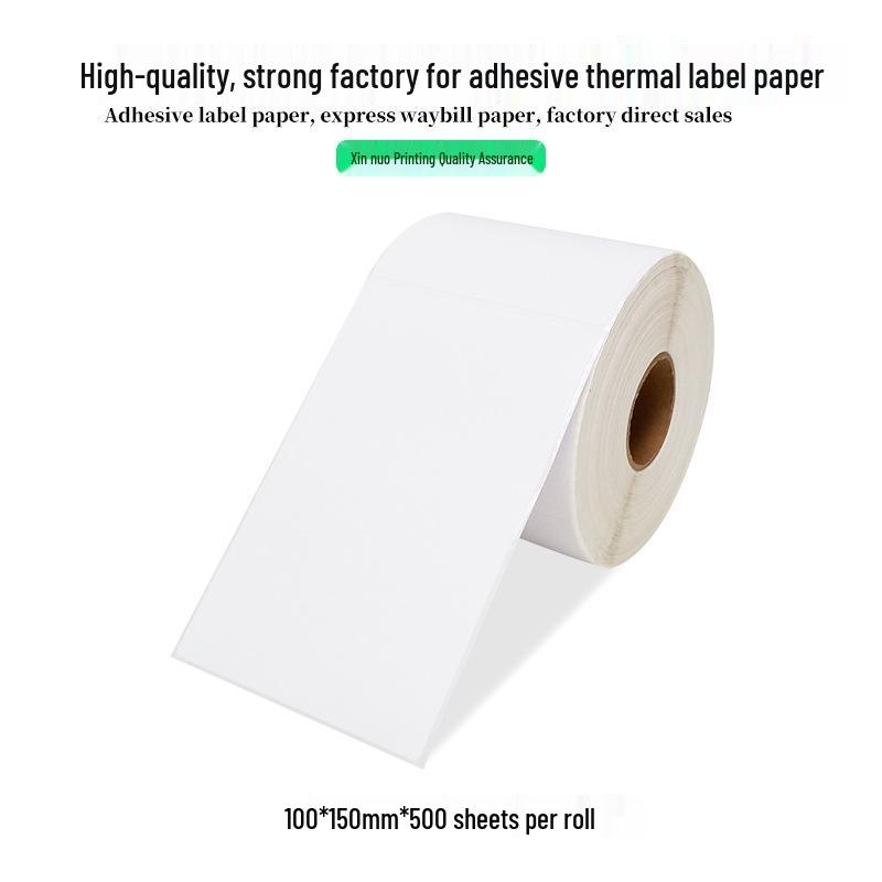 100x150mm Triple-Protection Adhesive Thermal Label Paper for E-Packet Barcode Printing 100x150, 300 sheets, 1 roll