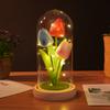 Simulation tulip glass cover ornament creative night light Mother's Day Valentine's Day gift for girlfriend