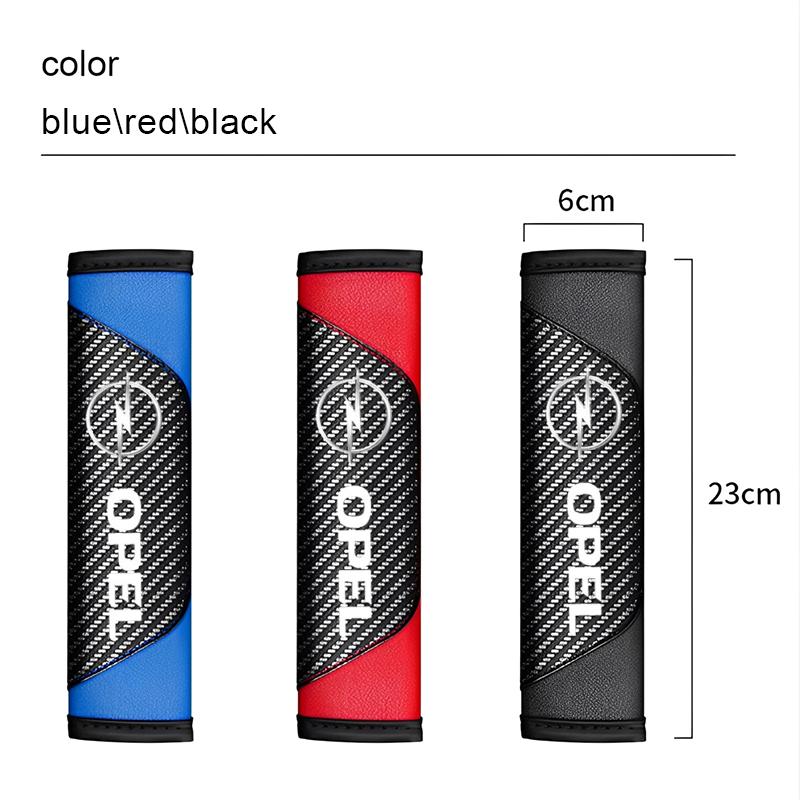 2pieces of genuine leather carbon fiber car seat belts and car accessoriesFor Opel Insignia Astra Antara Meriva Zafira H G Corsa