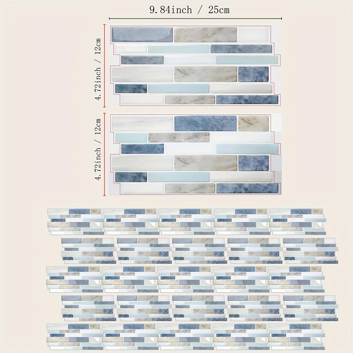 

25 шт. Мраморный узор 3D эффект Кристальные кухонные наклейки Водонепроницаемые Маслостойкие Наклейки для плитки кухни и ванной комнаты Утолщенные Самоклеящиеся