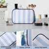 Large Striped Portable Cosmetic Bag For Women Tassel Zipper Makeup Bag Large Capacity Pouch Bags Casual Tote with Zipper Closure