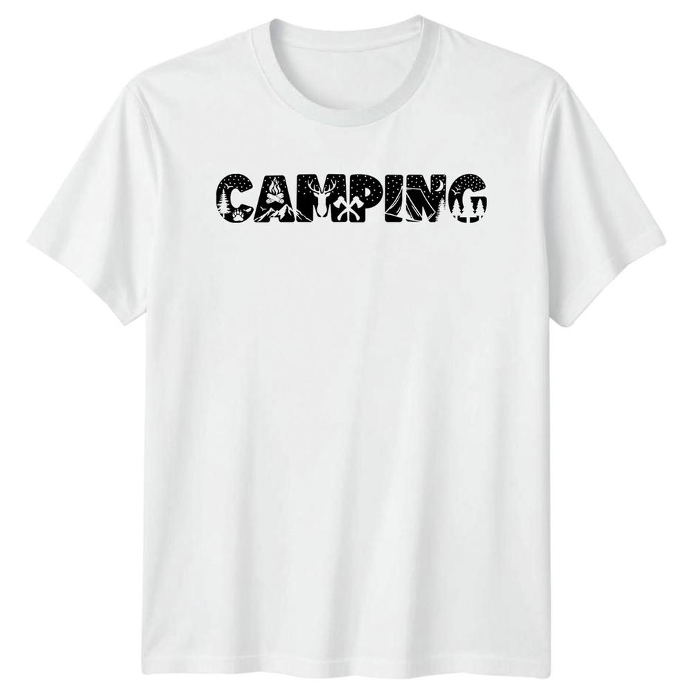 Camping TShirt Nature Silhouette Outdoor Adventure Fathers Day Gift