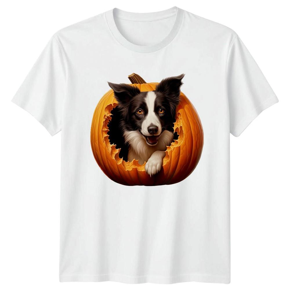 Border Collie Halloween Pumpkin TShirt Border Collie Halloween S