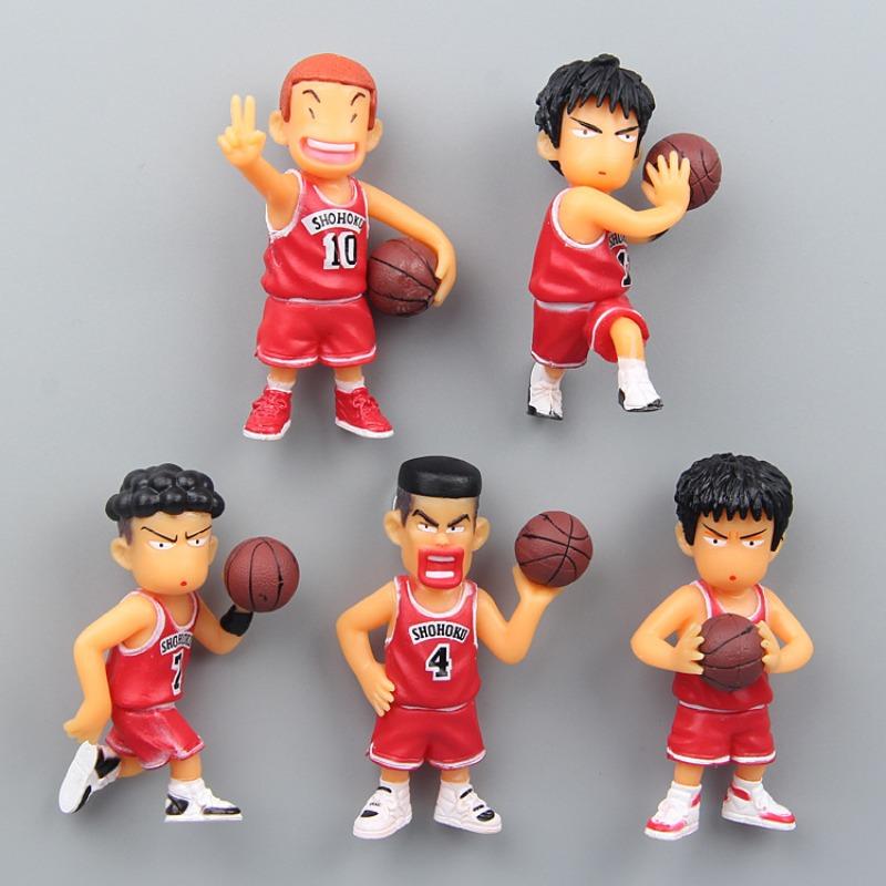 5pcs/set Anime SLAM DUNK Cute Model Fridge Magnet Toy Sakuragi Hanamichi Rukawa Kaede Creative Refrigerator Magnets Gifts