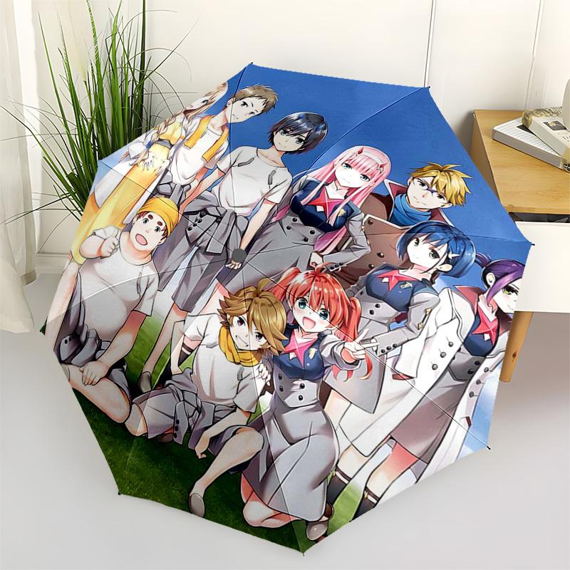 

1pc Outdoor Umbrella with Anime Characters - Automatic Opening/Closing Design, Portable 3-Fold Structure, 8-Rib Iron Frame - Perfect Gift for Fan