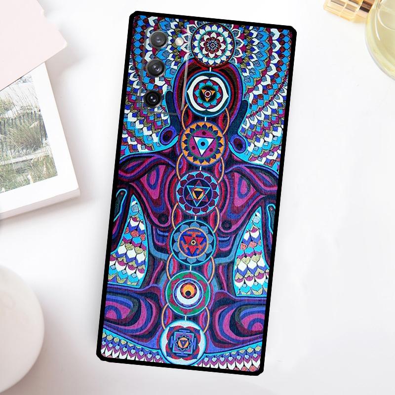 Mandala Chakra Insist Yoga Case For Samsung Galaxy S24 S23 S22 Ultra S21 S20 FE Note 10 Plus Note 20 S8 S9 S10 Cover