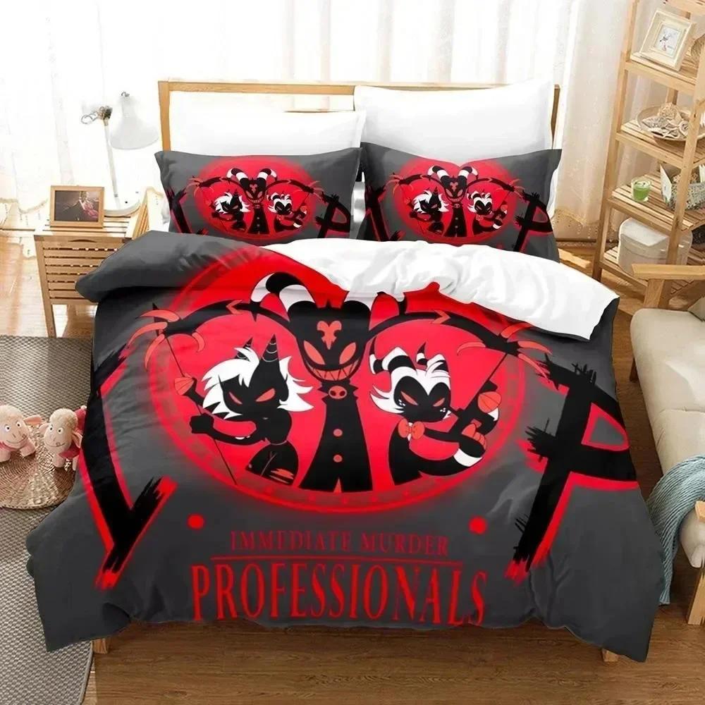 Cartoon H-Helluva-Boss Bedding Set Anime Duvet Cover Set Soft Single Twin Size Home Decor Birthday Gift Four Seasons Home Decor