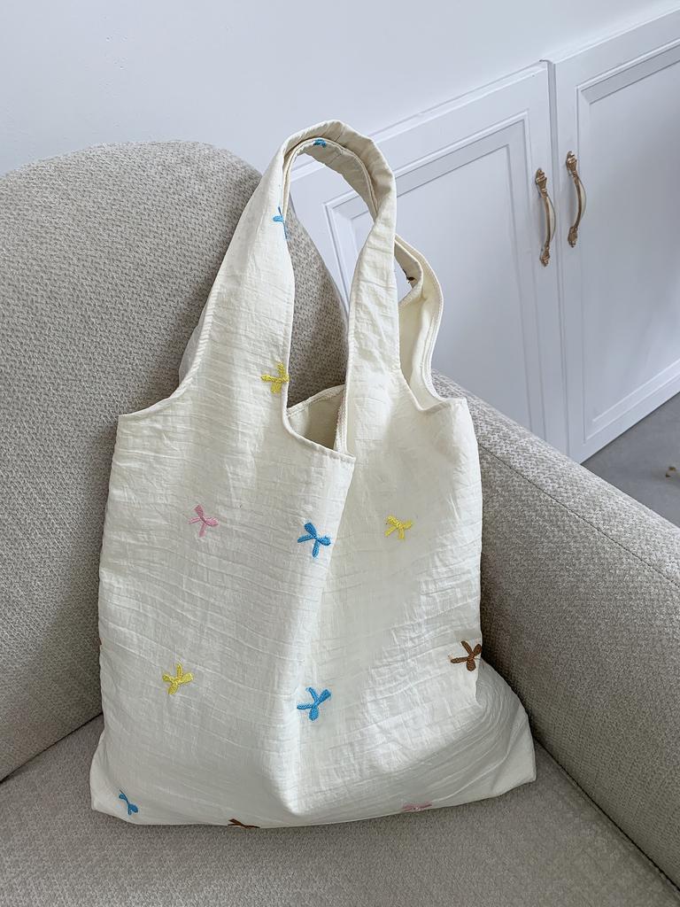 Sweet Flower Ladies Vest Shoulder Bags Large Capacity Portable Women's Tote Shopping Bag Retro Floral Female Purse Handbags