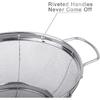 3 Pack 18/8 Stainless Steel Colander Sieves(5-Quart, 4-Quart and 3-Quart), Mesh Strainer Net Baskets with Handles & Resting Base for Strain, Drain,