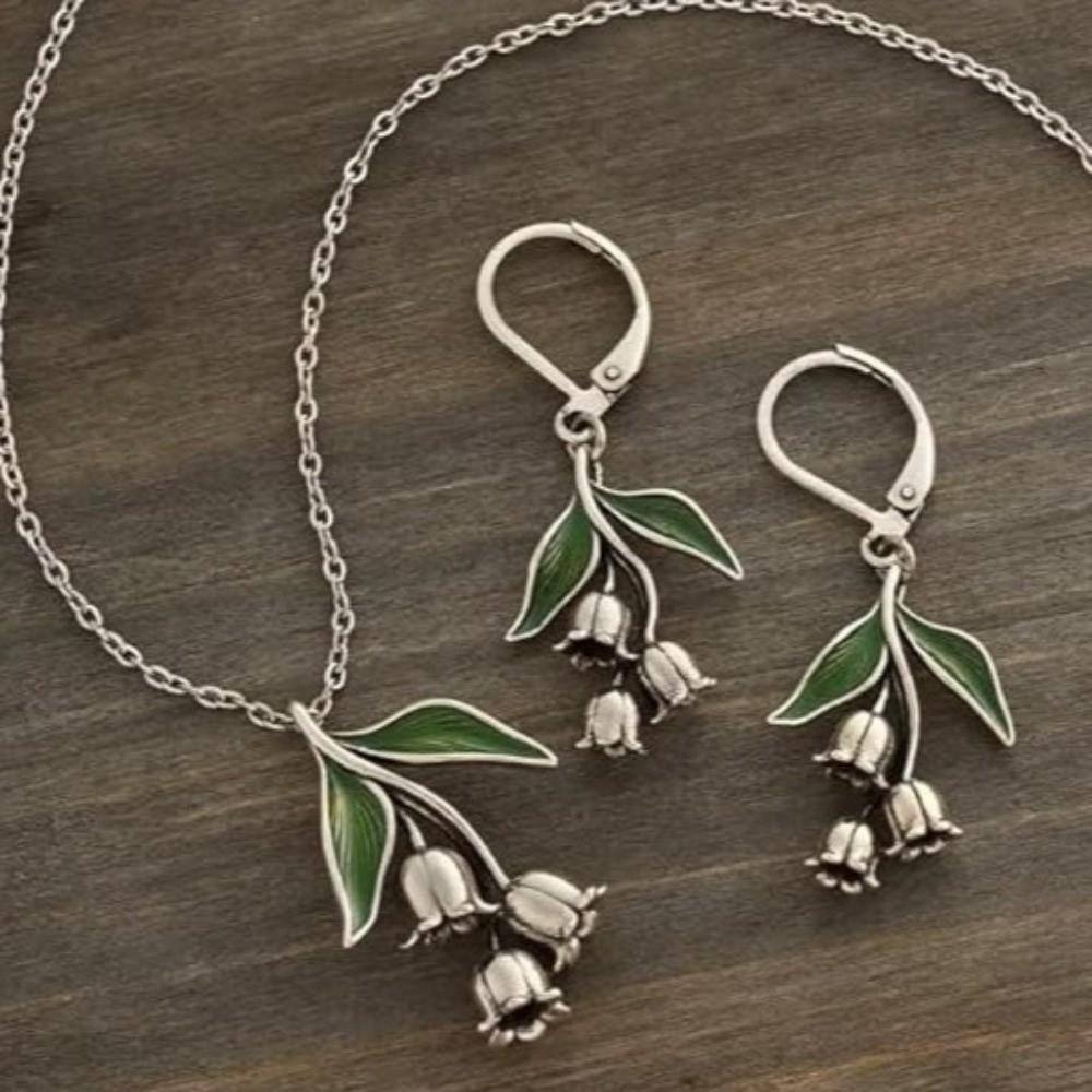 Vintage Style Convallaria Majalis Earrings Drop Shape Dangle Flower Jewelry  Women Jewelry