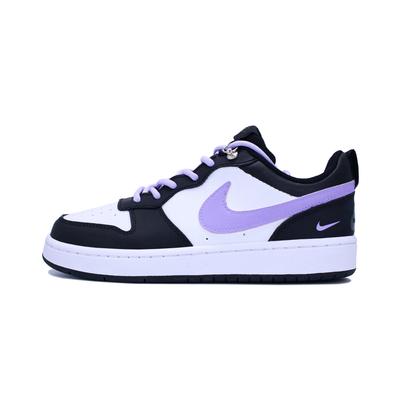 Court Borough Low Top Skateboard Shoes Grade School Black Purple (Unisex) Kids' Skateboarding Shoes