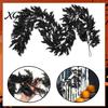 Dark Aesthetic Party Backdrop Props Halloween Lighted Creepy Vine Garland with LED Lights, Black Faux Twig for Mantle Decorative Vines Mantelpiece