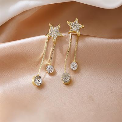 New Fashion Gold Plated Star Tassel Dangle  Earrings  for Women Girl Gift Jewelry Wholesale