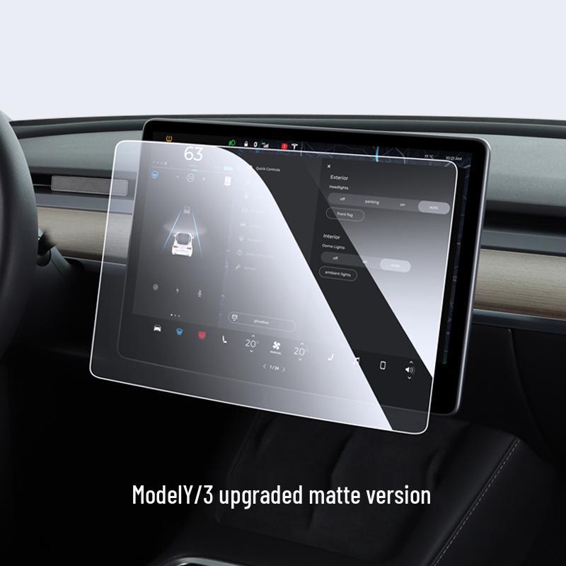 Tesla Model 3/Y Yoke Refresh Screen & Console Protection Kit: Tempered Glass & HD Film