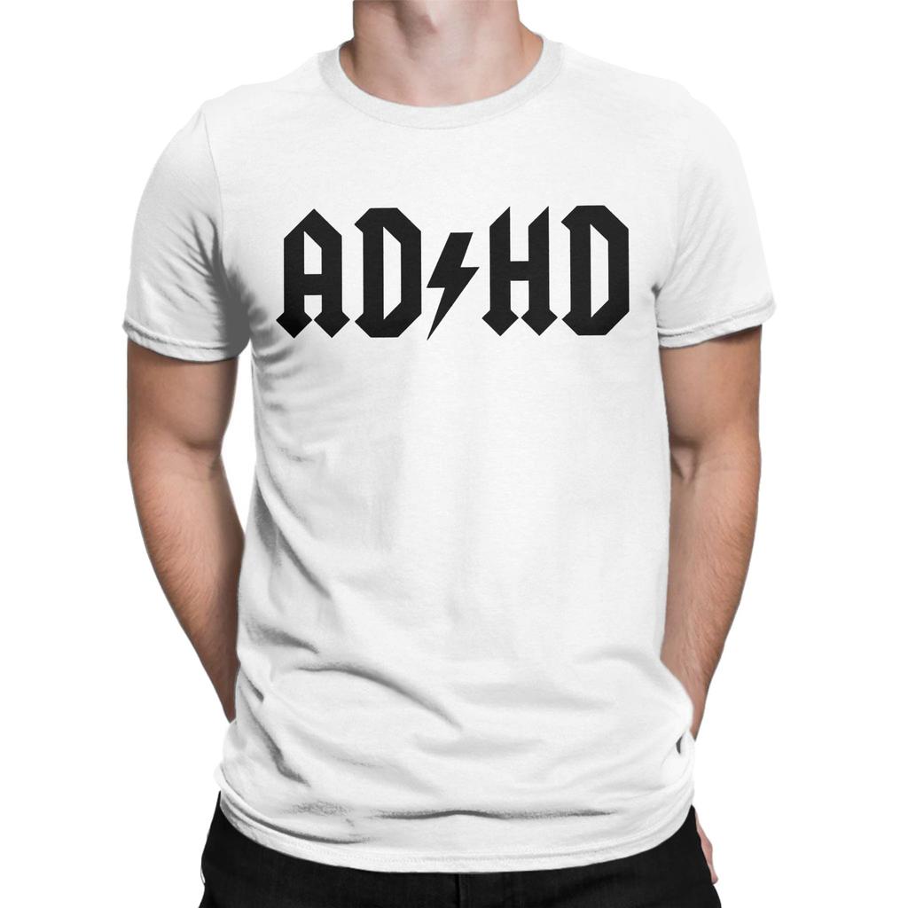 ADHD TShirt Men Unique Cotton Tee Shirt Crewneck Short Sleeve T Shirts Plus Size Clothes