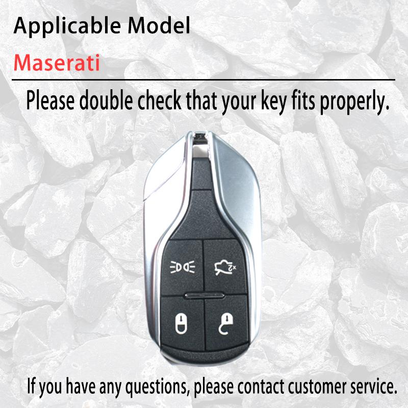 Custodia Cover Guscio Portachiavi Auto in Metallo e Pelle Fob Per Maserati Ghibli Levante Grancabrio Quattroporte Gt Granturism