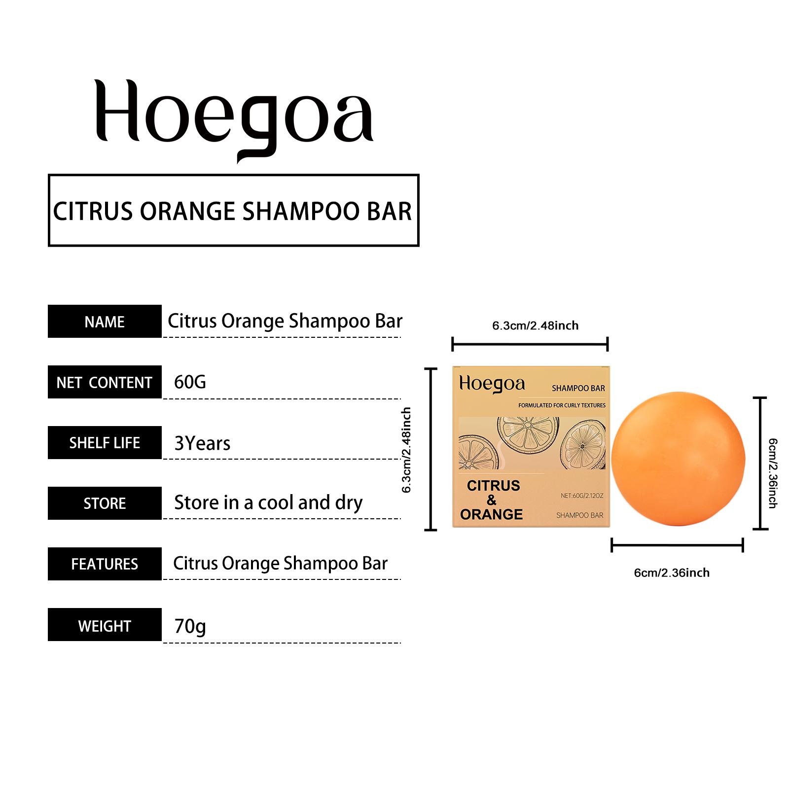 

Citrus Orange Shampoo Bar for Hair, Moisturizing Nourishment, Refreshing Volumizing Formula for Shiny Soft Smooth Hair 60g