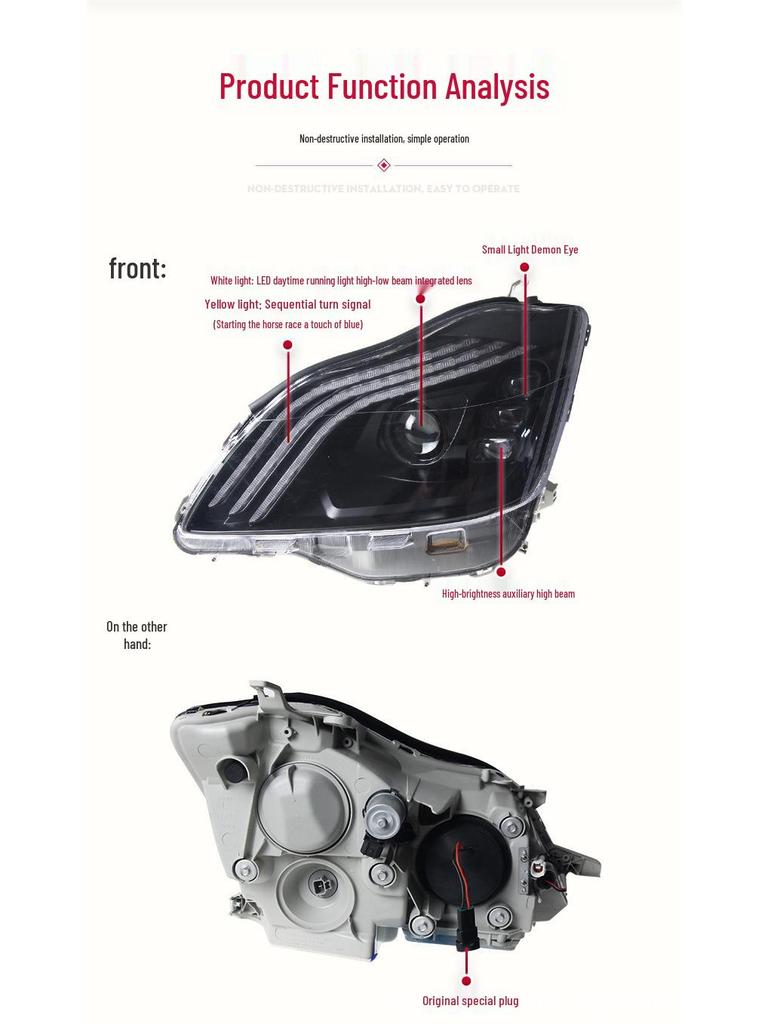 Headlights for 2011-2015 Sonata: Double Lens Xenon with LED Daytime Running Lights