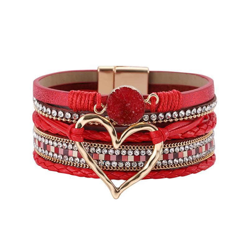 Braccialetto dell'amore bohémien multistrato europeo e americano – Gioiello alla moda regalo per ragazze