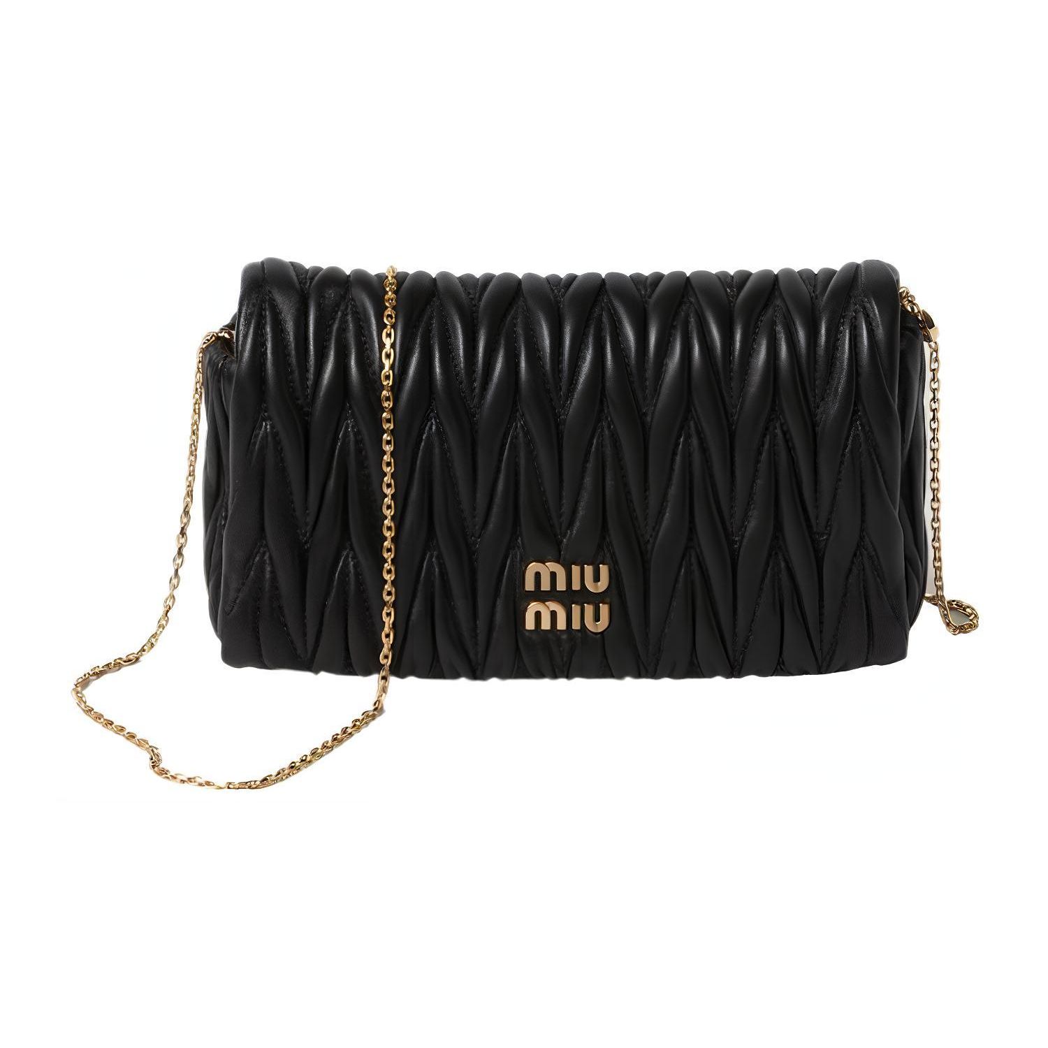 Miu Miu Matelassé Metal Letter Logo