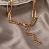 Simple Metal Lock Pendants Punk Necklaces for Women Gold Hollow Pendant Chain Personality Gothic Neck Jewelry