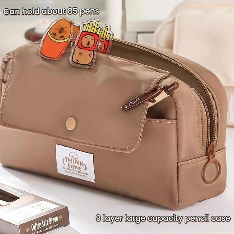 Multifunction  Large Capacity Flip Top Pen Pouch Pencil Stationery Box Bag