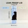 1PC Single Black Cat Silhouette Standing Print 750ml Color Plastic Sports Water Bottle Leakproof Flip Straw Lid Suitable for Sports Office Home Use